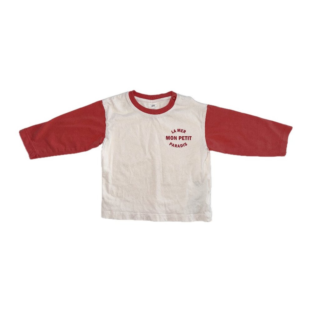 H&M Kids Long Sleeve Tee - White and Red